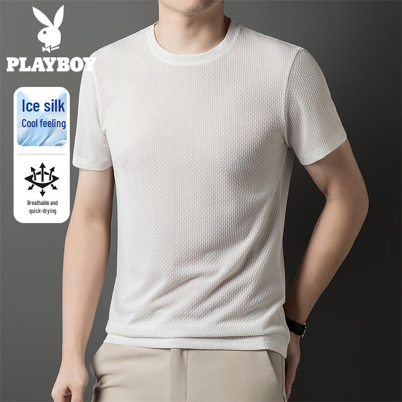 

Playboy Men s Ice Silk Short Sleeve T-Shirt 3XL