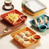 Japanese Style Dumpling Plate with Dipping Dish