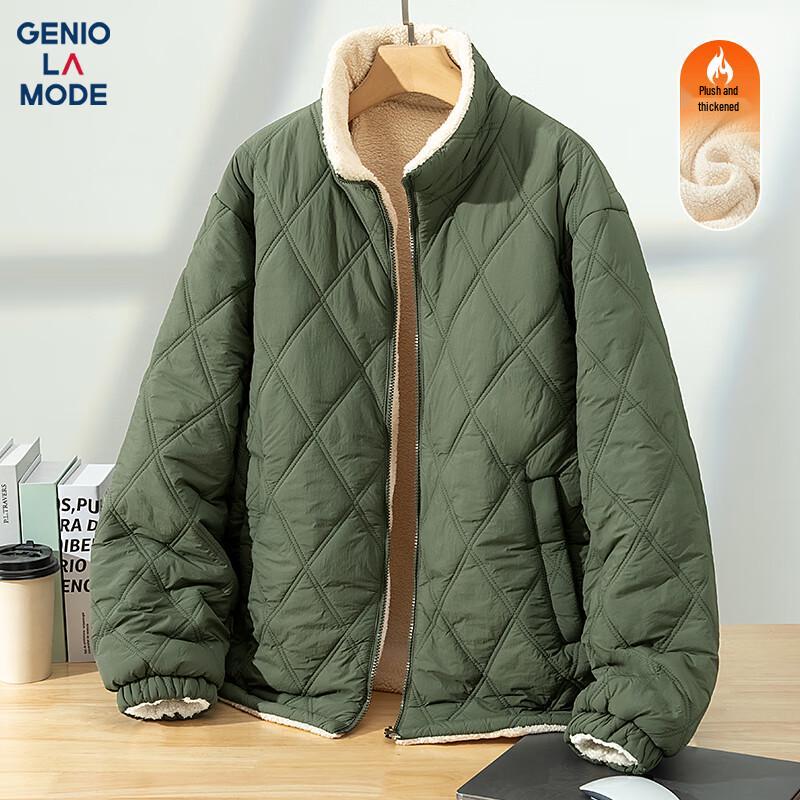 

Men s Fleece-Lined Stand-Collar Winter Padded Jacket 2XL