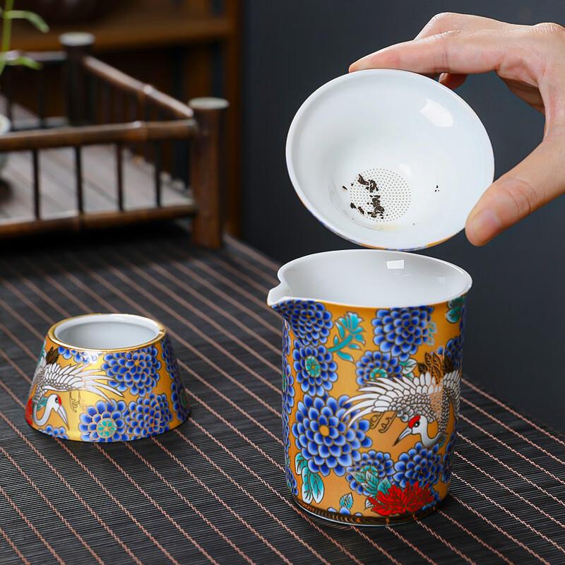 MULTIPOTENT Ceramic Crane Kung Fu Tea Set Gift Box