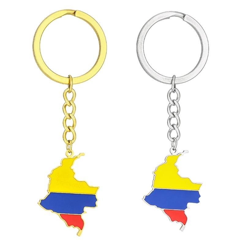 Portachiavi Portatili Mappa della Colombia Portachiavi con Bandiera Accessorio Portachiavi per Zaino