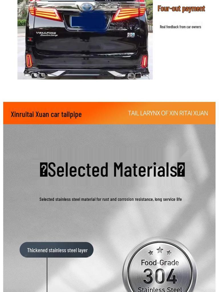 Tailpipe Muffler for Toyota Alphard 30 Series and Vellfire Exhaust Modification