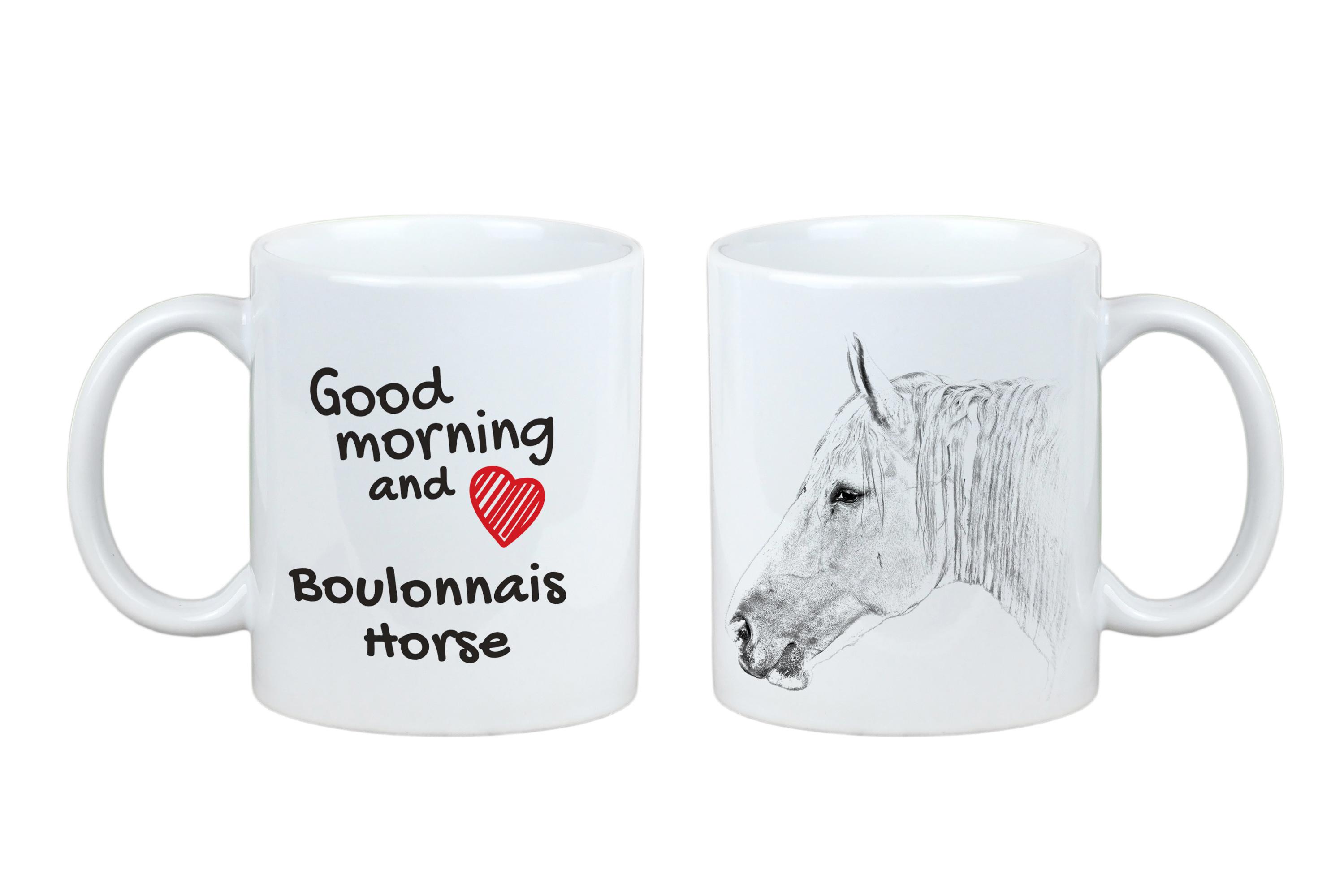 

Boulonnais Horse - mug with a horse, personalized mug with a print, a classic gift for everyone from the Art-Dog brand білий