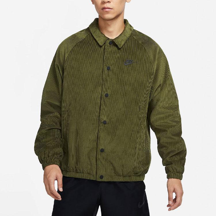 Nike Vrstvené logo manšestrová ležérní bunda pánská bunda zelená DO2323-326