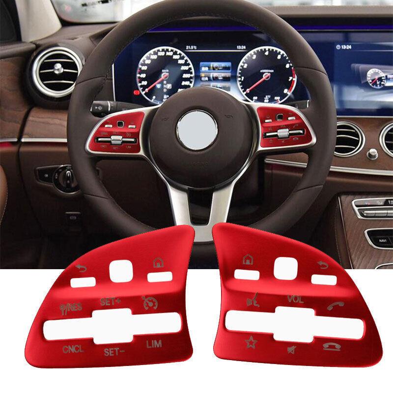 Fit For Benz GLB W247 - Aluminum Red Steering Wheel Button Cover Trim 2x