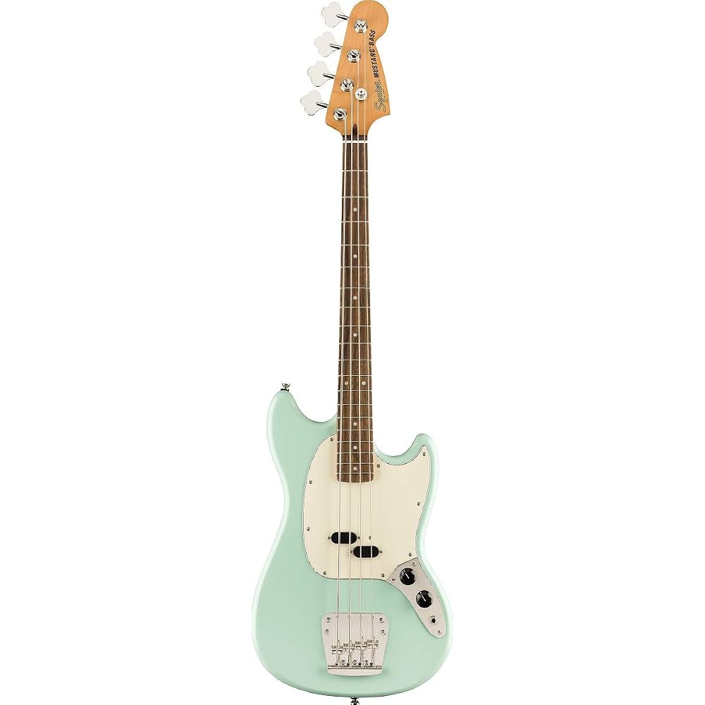 Squier by Fender Electric Bass Classic Vibe 60s Mustang Bass®, Surf Green with Soft Case