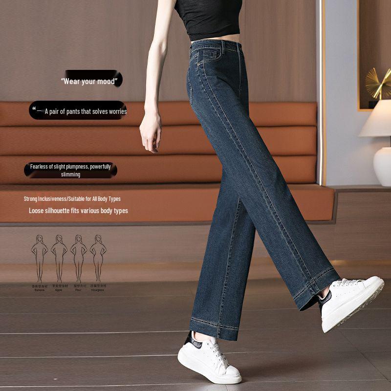 

Women s Retro High-Waisted Wide-Leg Jeans - Petite Spring 2026 Arrival Size 31 Waist 80 cm 135-145 kg