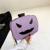Metallkette Halloween Umhängetasche PU Crossbody Taschen Niedliche Kürbisform Tasche Damen