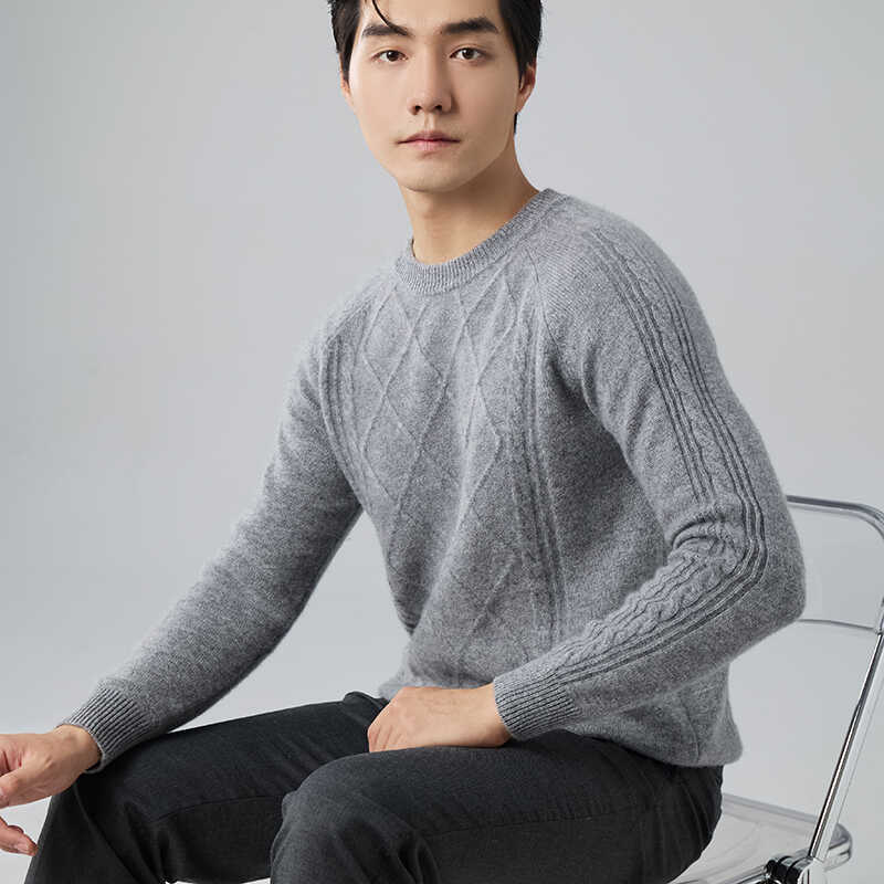 Зима 2025 новый кашемировый свитер с круглым вырезом утолщенный пуловер модный шерстяной вязаный свитер S