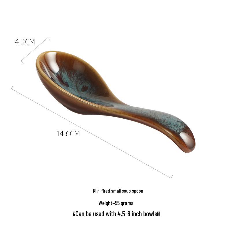 Cucchiaio in Ceramica Giapponese Cotto in Forno - Ideale per Zuppa, Dessert e Altro