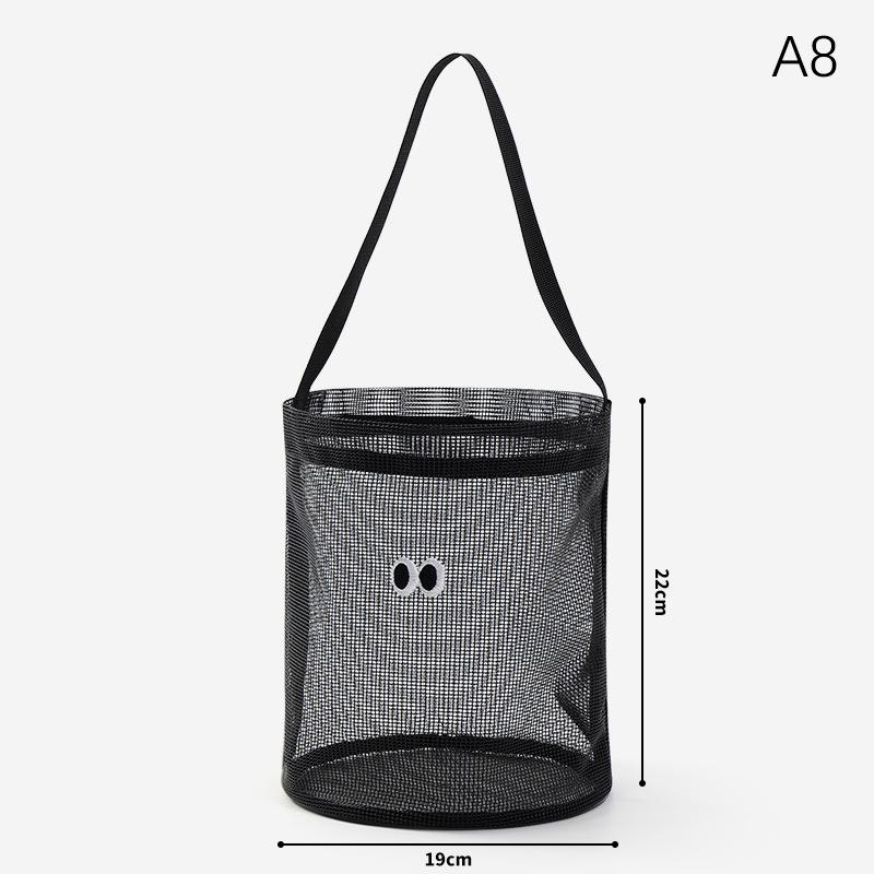 Large Capacity Mesh Makeup Bag Breathable Quick Dry Shower Toiletry Bag Portable Storage Bag Beach Travel Pouch Transparent