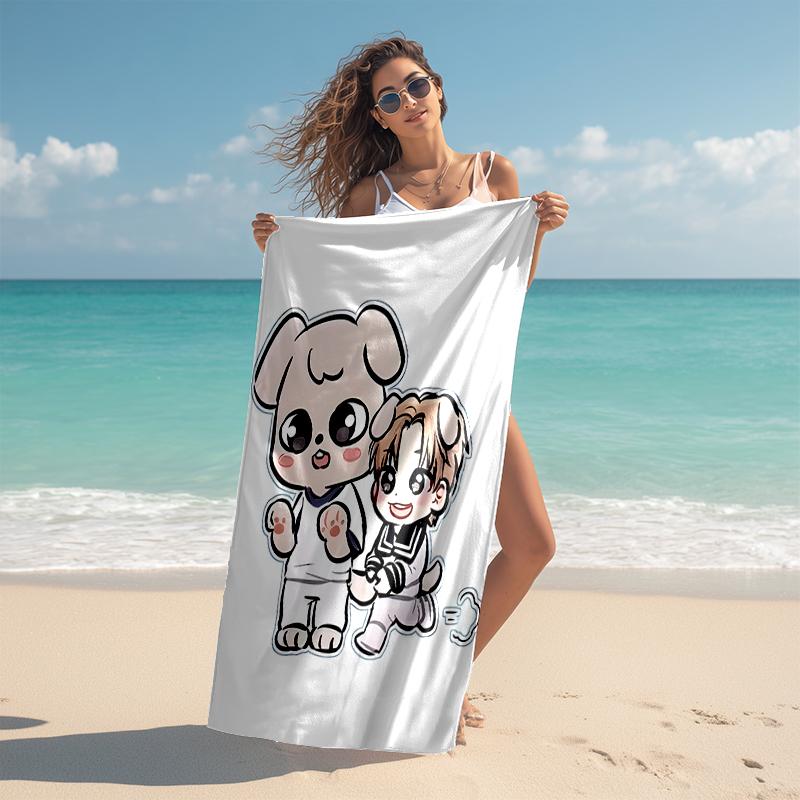1pc Kpop Team8 Beach Towel, Comfortable and Thick, and Swimming/Bath/Picnic/Camping Towel, Suitable for Seaside Beaches