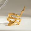 Elegant 18k Gold Hammered Snake-Shaped Ear Cuff Earrings