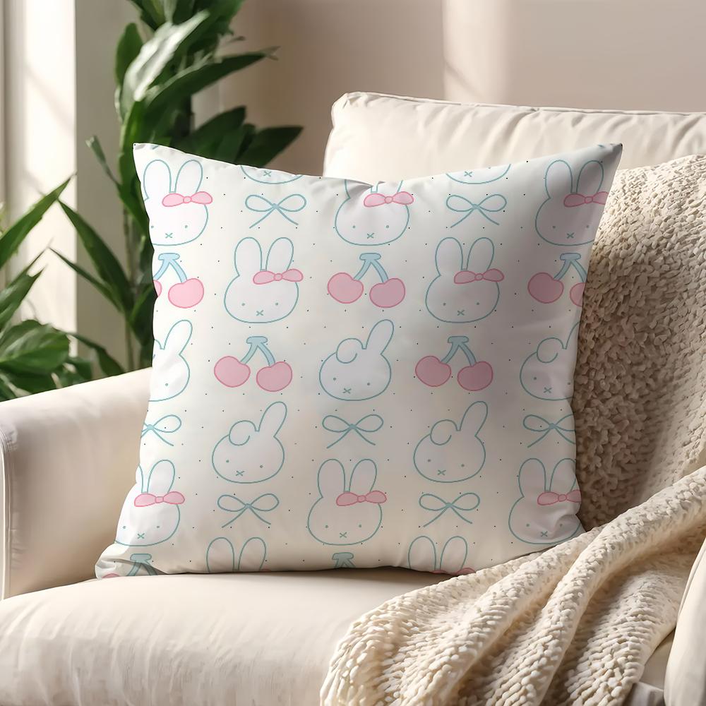 Kawaii MMiffy Cute cushion cover For Pillow Printing Sofa Decoration Home Car Room Coffee Shop Office Nordic Simplicity