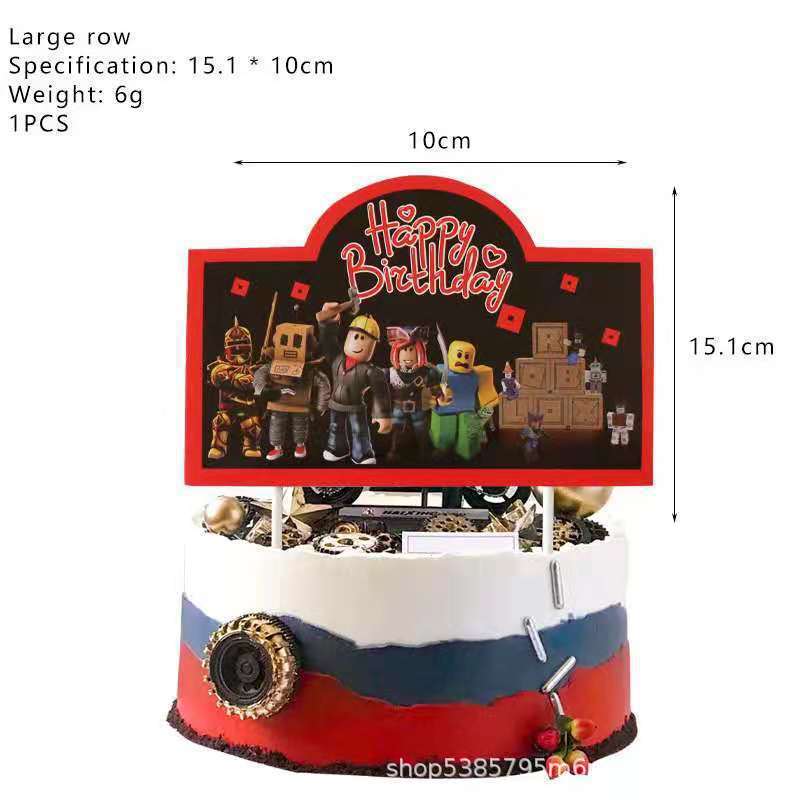 Roblox Sandbox Game Theme Birthday Party Decoration Set Latex Balloons Banner Cake Toppers Party Tableware For Kids Celebration