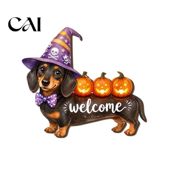 Seasonal Festive Photo Props Cute White Ghost Halloween Door Hanger, Pumpkin Witch Hat Welcome Happy Fall Farmhouse Decor Sign, Easy Hang for