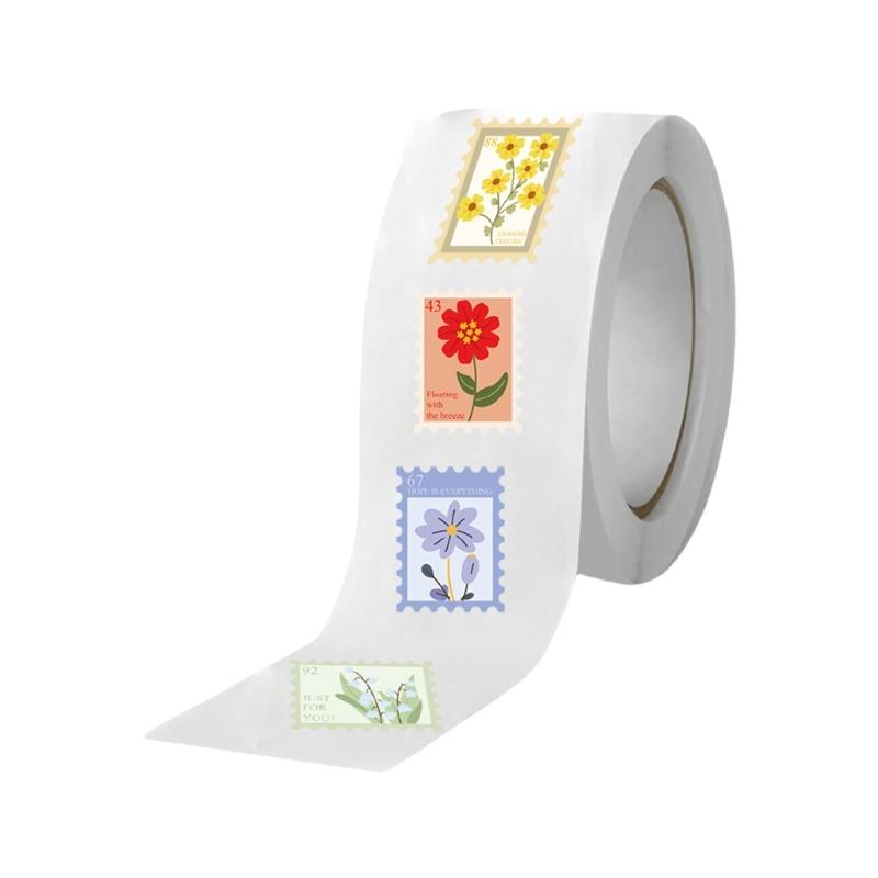 

Aesthetic Decorative Sticker Colorful Flower Stamp Sticker Decal Laptop Sticker Adhesive Decal for Journal Scrapbooking 1