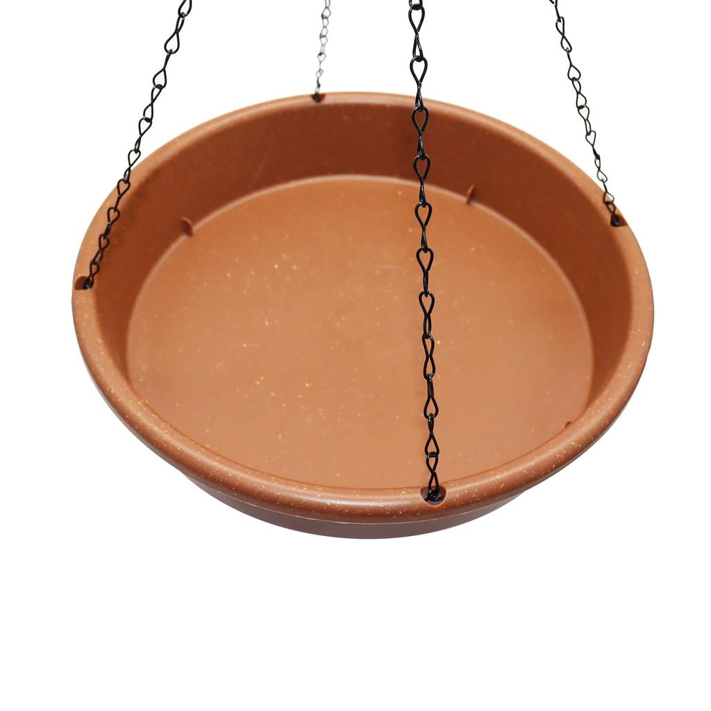 Bird Waterer with Metal Hooks Bird Water Bowl and Chain Hanging Bird Bath Water Feeder for Hummingbird Tree Outside Parrot Patio