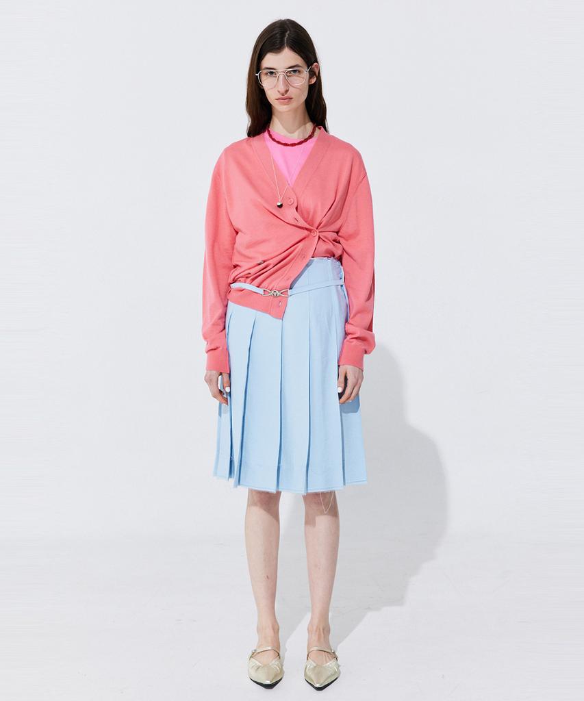 WNDERKAMMER Raw-Cut Pleats Skirt_Light Blue