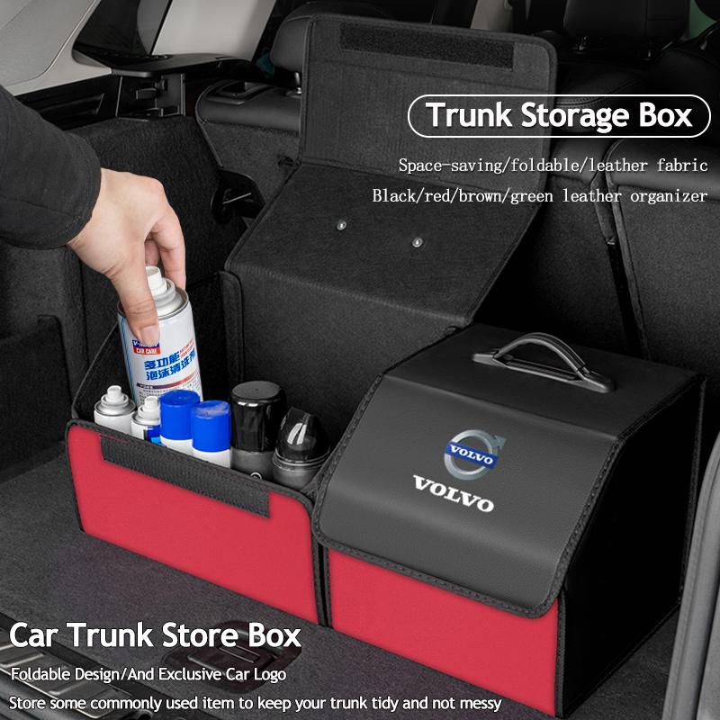 ktnbq3 Folding Car Trunk Organizer Box Auto Tools Storage Bag Stowing Tidying For Volvo XC60 XC90 S60 XC40 V40 V60 C30 V70 S90 T6 V90