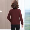 2025 Spring/Fall Two-Piece Collar Long Sleeve Top for Middle-Aged and Elderly Women
