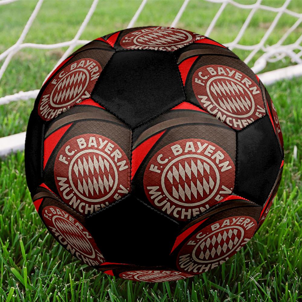 FC Bayern Munich Indoor Soccer Ball Colorful Machine Stitched PVC Size 5 Team Training Competition Ready Durable High-Bounce Cool Sports Gift
