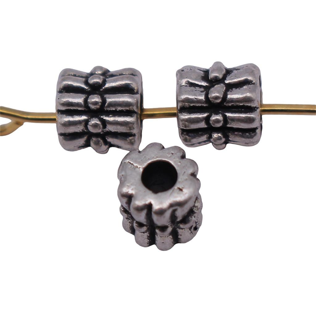 Multi Color Spacer Beads Ornate Metal Big Hole Beads For Jewelry Projects