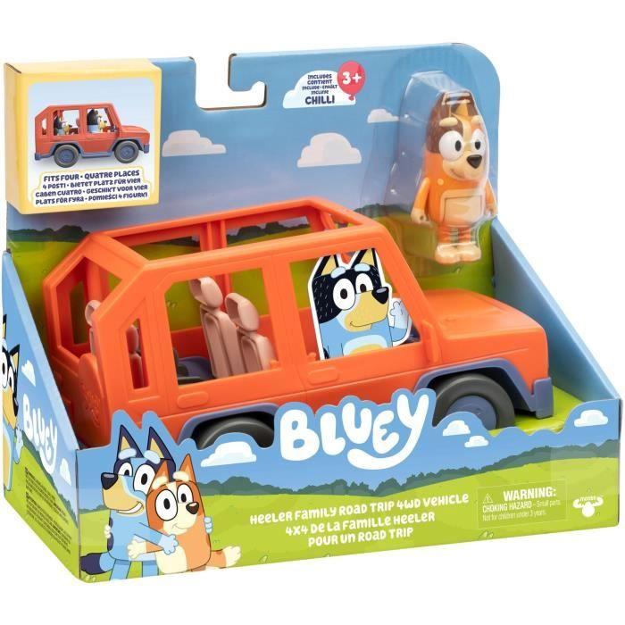 Voiture de bluey - bluey - véhicule familial avec figurine chilli et accessoires