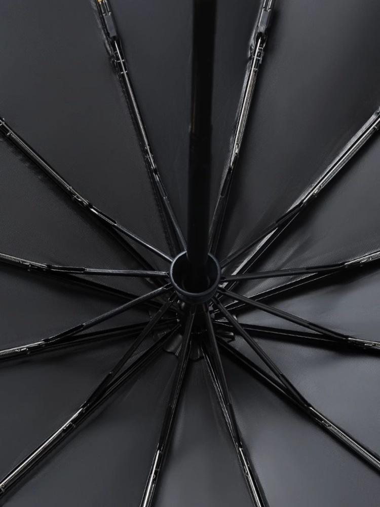 24-Rib Double Keel Extra Large Folding Umbrella - Reinforced, Thickened, Automatic for Sun and Rain, Unisex for Students