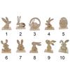 Wooden Easter Bunny Ornament Desktop Decoration Craft Figurine Home Table Decor Gift