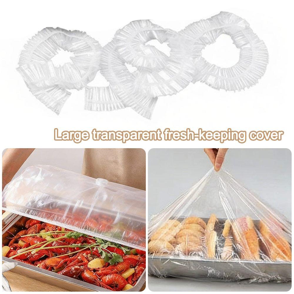 Elastic Band Plastic Wrap Bags Transparent Tray Cling Film New Food Cover
