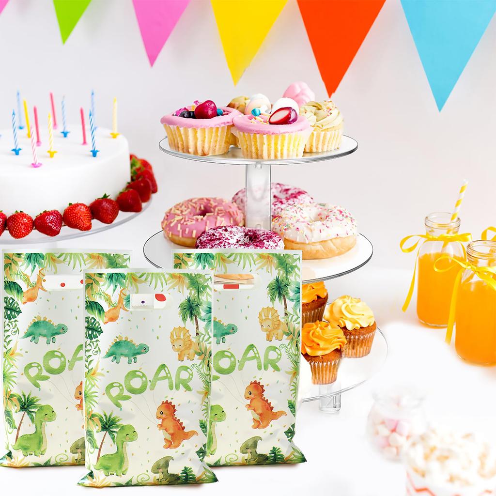 Cartoon Dinosaur Plastic Gift Bag Candy Bag Dinosaur Birthday Party Decor Kids Birthday Party Supplies Favors Baby Shower Decor