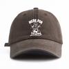 1pc THE BEER Print Washed Baseball Cap for Adults,Minimalist Retro Style Casual Soft Adjustable Dad Hat,Perfect As Gift