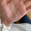 Exquisite S925 Sterling Silver Geometric Square Pendant Necklace - Elegant and Versatile for Daily Wear