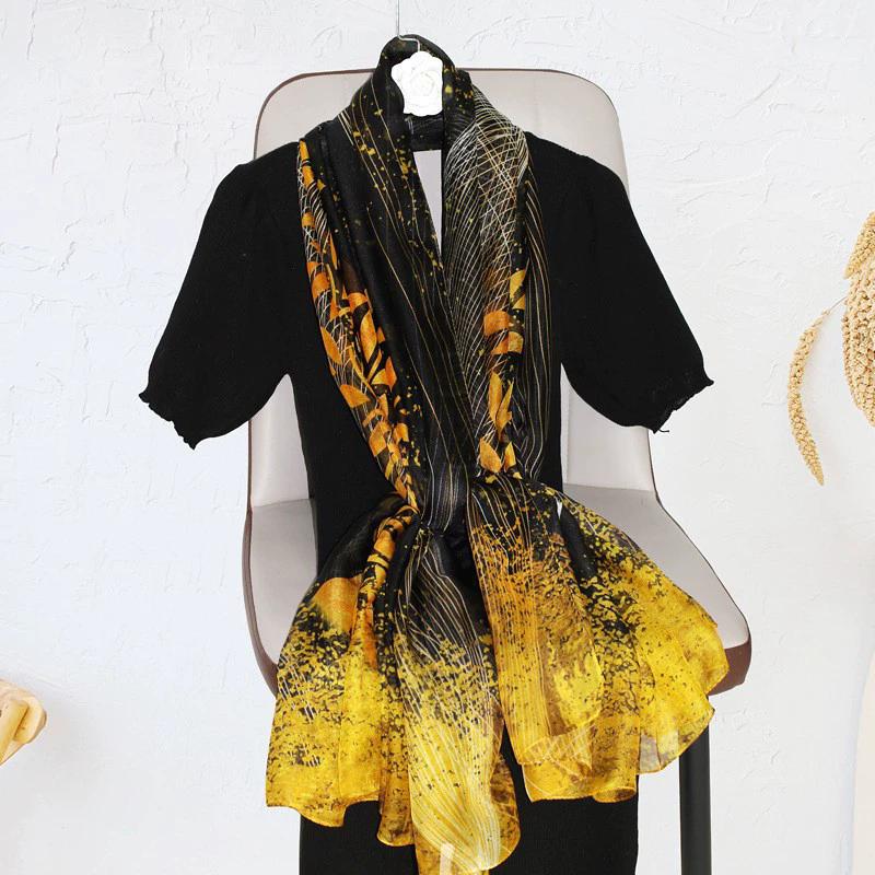 New  Silk Scarf Female Fashion Beach Pashmina Bufanda Folral Women Shawl Wraps Bandana Ladies Scarves Large Foulard Echarpe