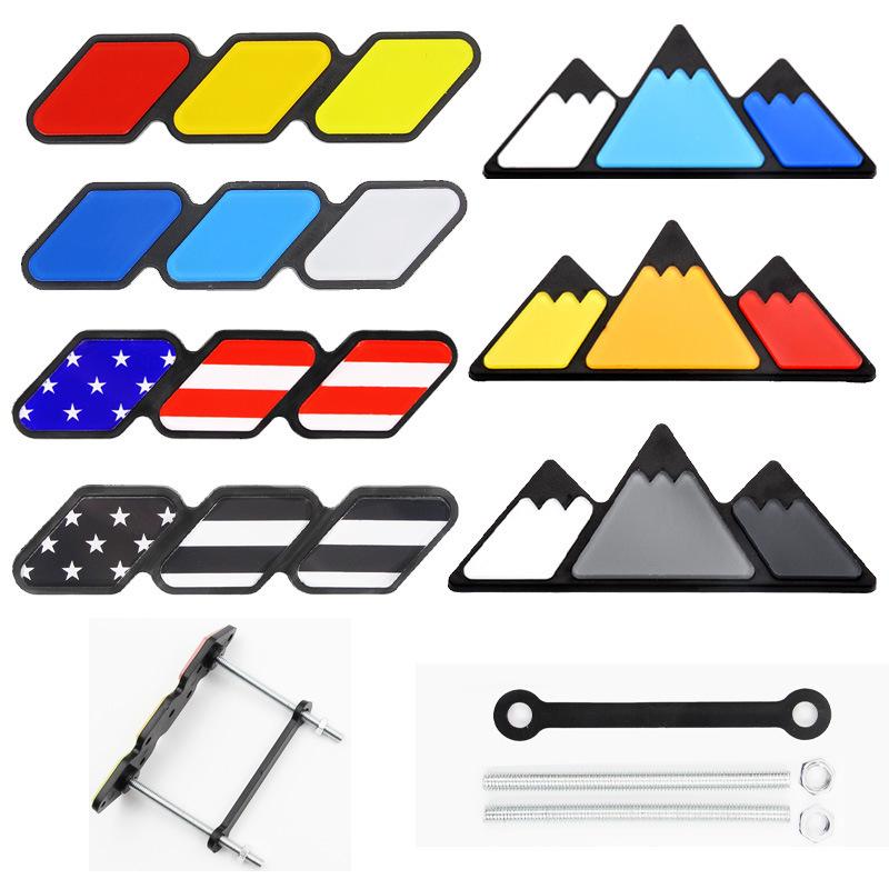 Three-Color Snow Mountain Emblem Sticker for Toyota 4Runner, Tacoma, Tundra Center Mesh Grille