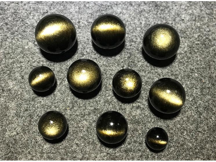 Натуральный золотой обсидиан, браслет и ожерелье с камнем «Двойной кошачий глаз», с регулируемыми бусинами.