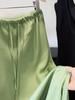 Korean Style Elastic Waist Tencel Midi Skirt - Women's Spring/Summer Drapey Casual Bodycon Skirt
