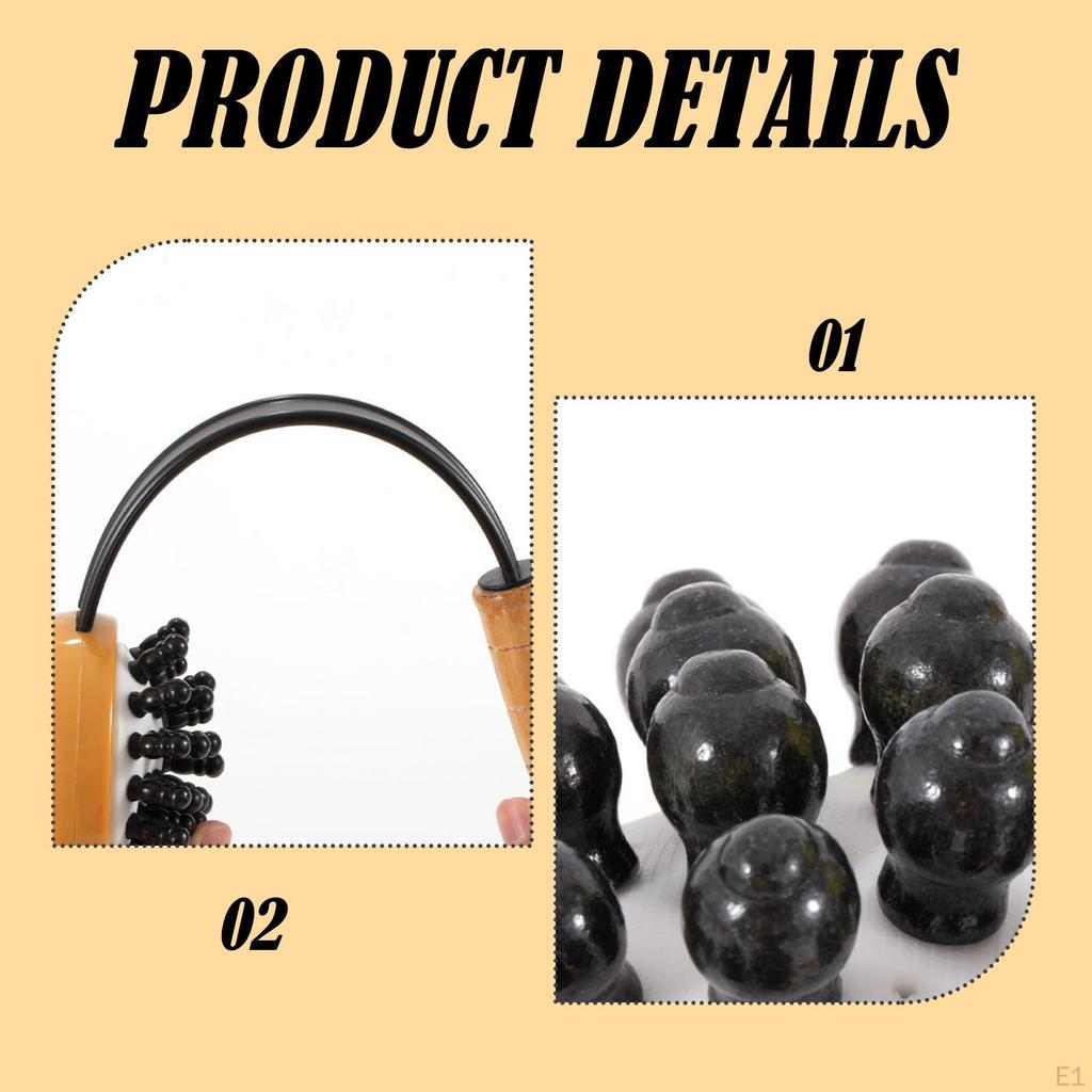 Wooden Massage Hammer with Round Head Lightweight Multipurpose 15.7inch Long