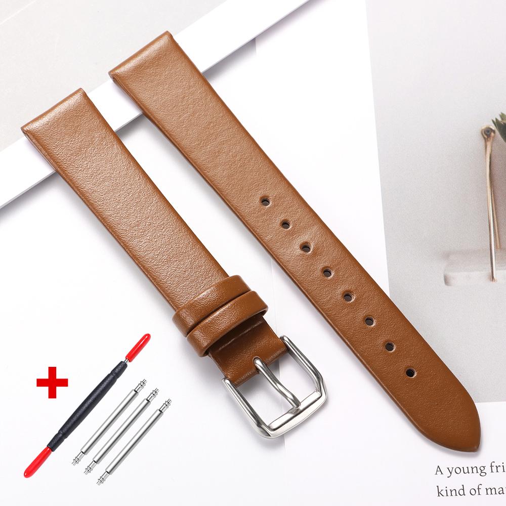 Genuine Leather Watch Bracelet Womens Fashion Watchband Wristwatches Mini Band 10mm 12mm 14mm 16mm Red White Color Small Strap