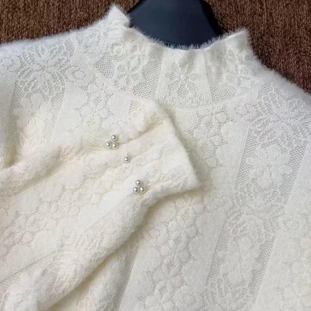 

2025 Chic High Neck Women s Knitwear Base Layer Top L (60kg-75kg) білий