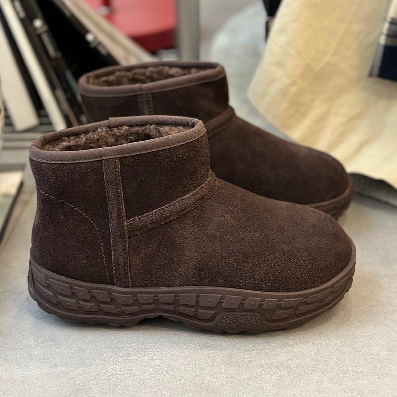 

Thick-soled matte cowhide short snow boots women s 2025 new non-slip sports casual wool short boots warm cotton boots 35