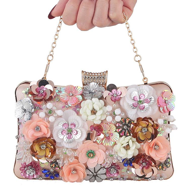 Blumen-Dinner-Tasche, europäische und amerikanische Mode, Damen-Handtasche, Clutch, Cheongsam-Kleid, Bankett-Abendtasche
