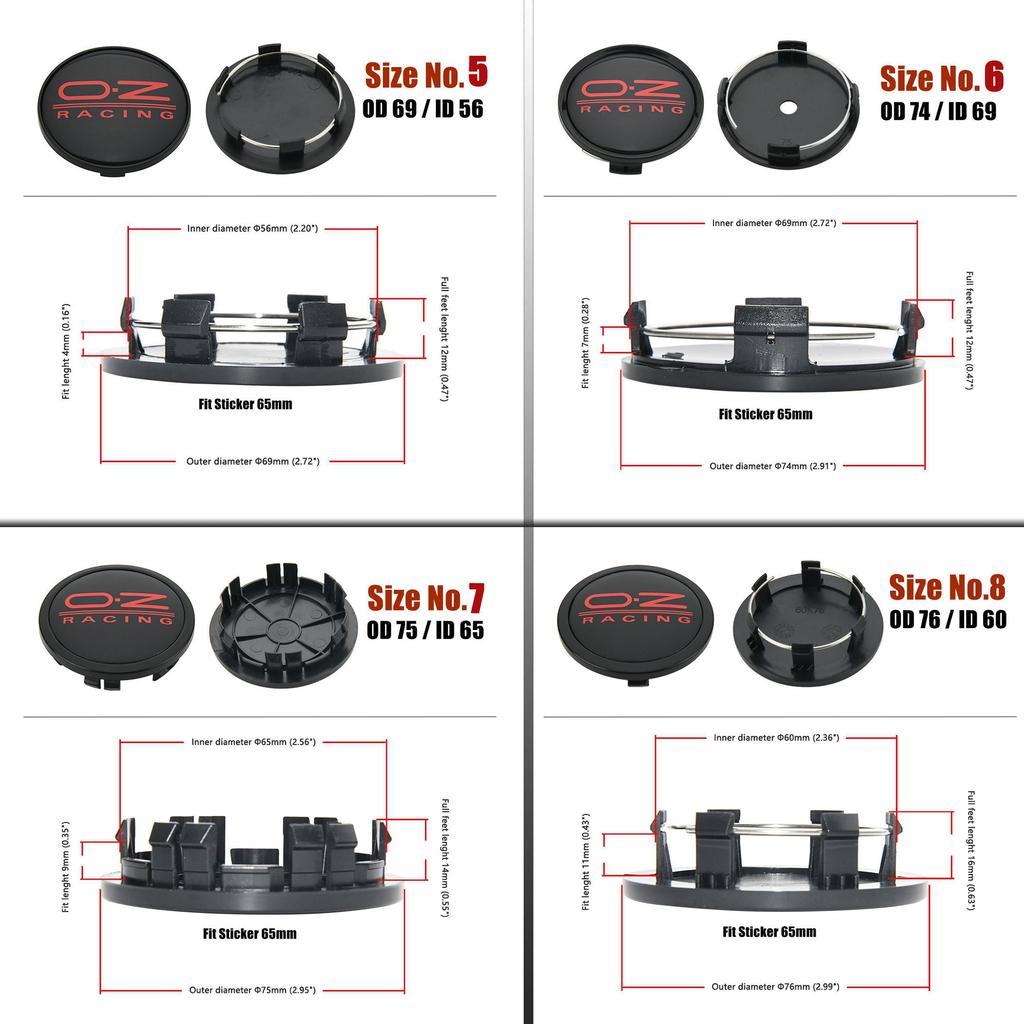 OZ Wheel Center Cap 61mm O.Z Racing Emblem Sticker 65mm 68mm Wheel Cover Hub Cap 69mm 74mm 75mm 76mm Car Rim Tire Accessories