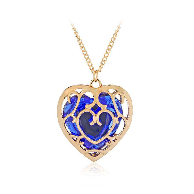 

Fashion Same Style Cut Out Heart Crystal Necklace Movie Surrounding Ornament A1761Blu Blue