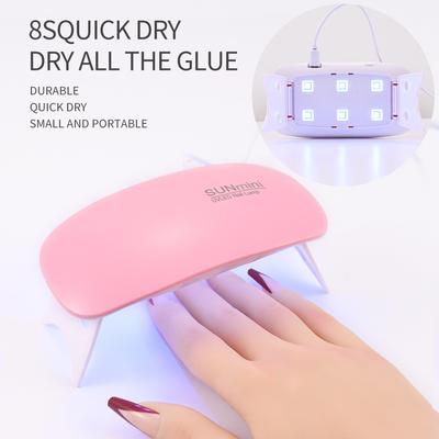 6W Mini Pink White Nail Dryer Machine Portable LED UV Manicure Lamp For Drying Polish Varnish Cured Manicure with USB Cable