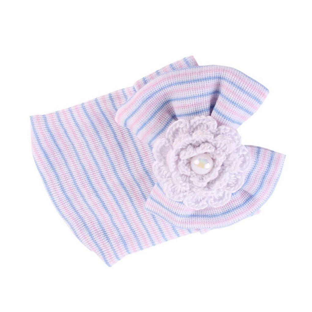 Neugeborenen Baby Mütze Kleinkind Baby Warme Mütze Gestreifte Mützen Weiche Mädchen Mützen Schleife für Neugeborene 0-6M