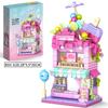 City Building Blocks Ice Cream Shop Dessert House Model Set Desktop Decor Kids DIY Toys Christmas Birthday Gift