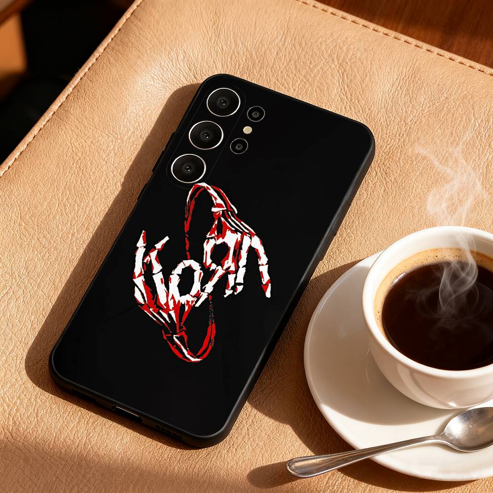 

Band K-Korn Phone Case For Samsung S25,S24,S21,S22,S23,S30,Ultra,S20,FE,Lite,10,9,Black Cover Samsung S24