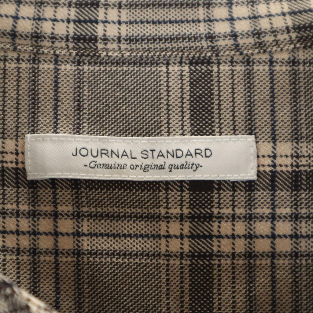 JOURNAL STANDARD Check Pattern Long Sleeve Band Collar Shirt S Men's Used